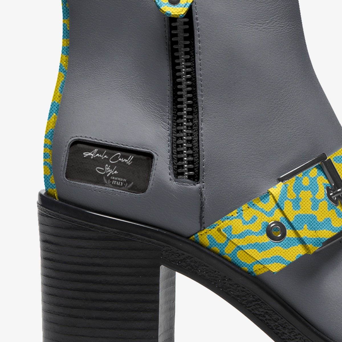 Zip Sporty Boot Grey, Yellow, & Light Blue