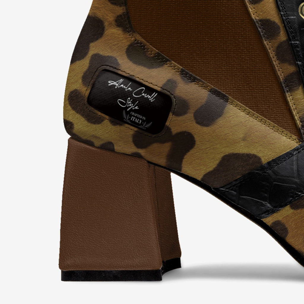 Luxe heel sock design Leopard & Black