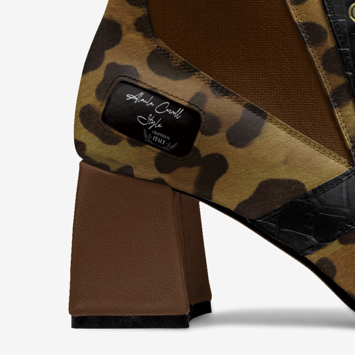 Luxe heel sock design Leopard & Black