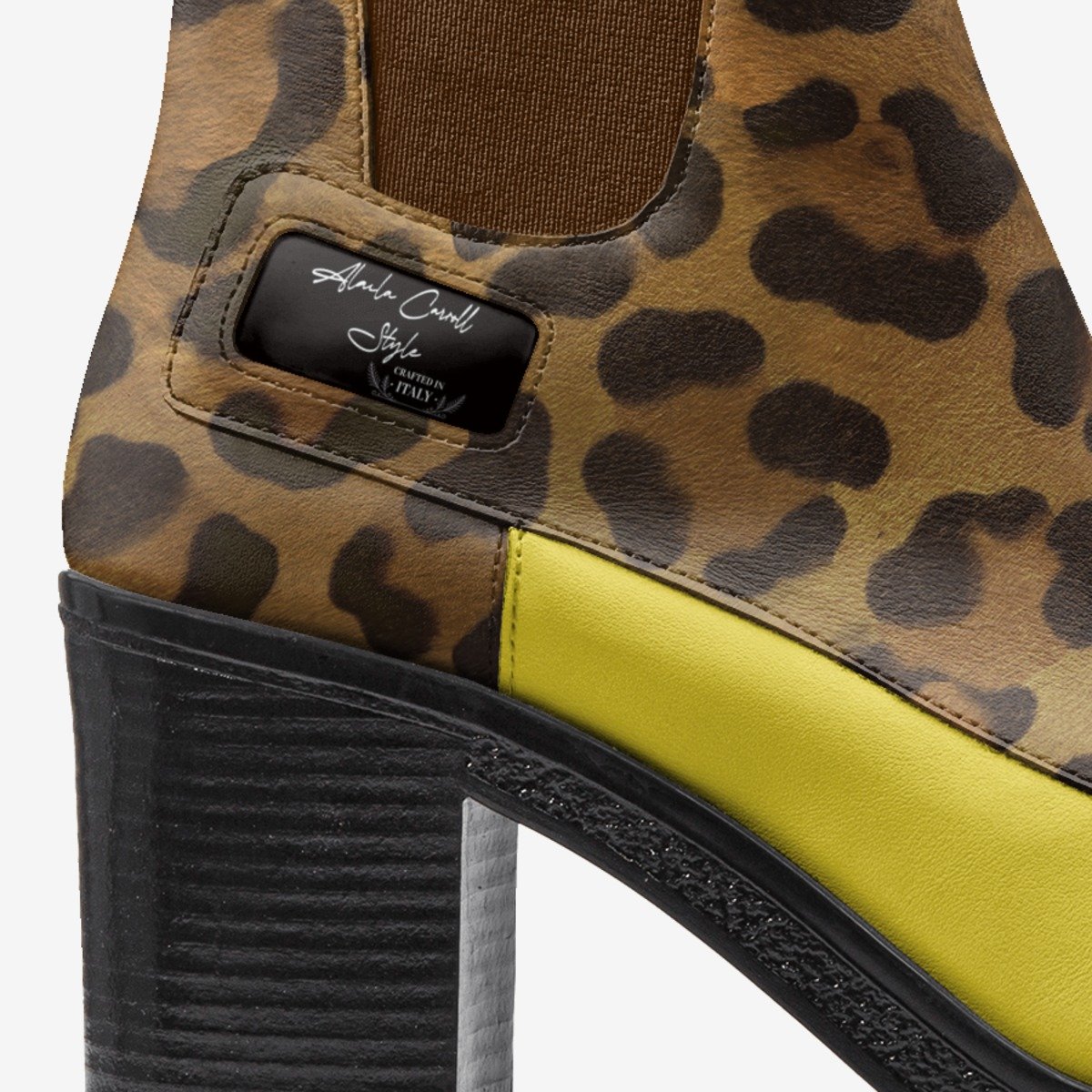 Slip-On Designer Boot Leopard & Mustard