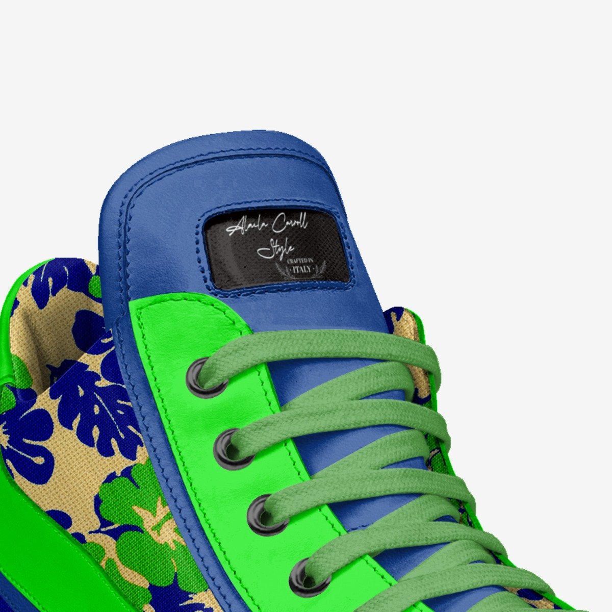 ELITE HIGH-TOP SNEAKER Green, Blue & Print
