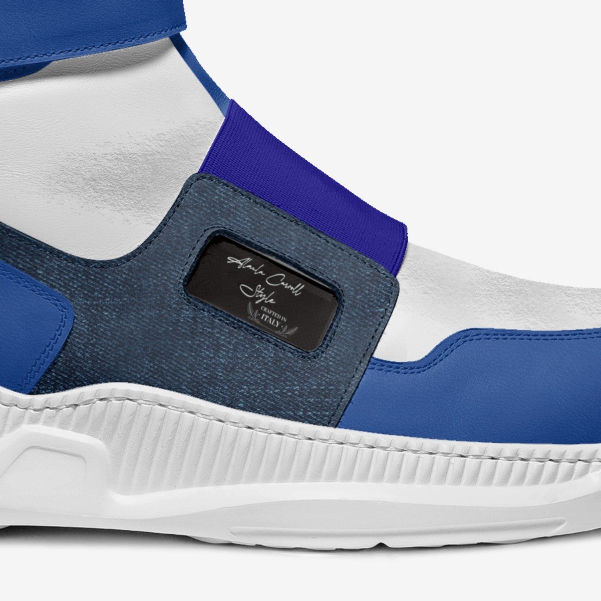 Tactical Strap Boots Blue, White, & Denim