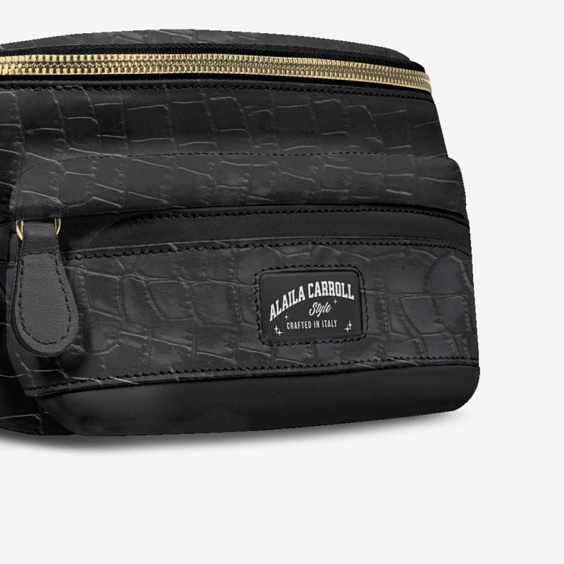 DESIGNER LUXE MULTI-POCKET BELT BAG Black