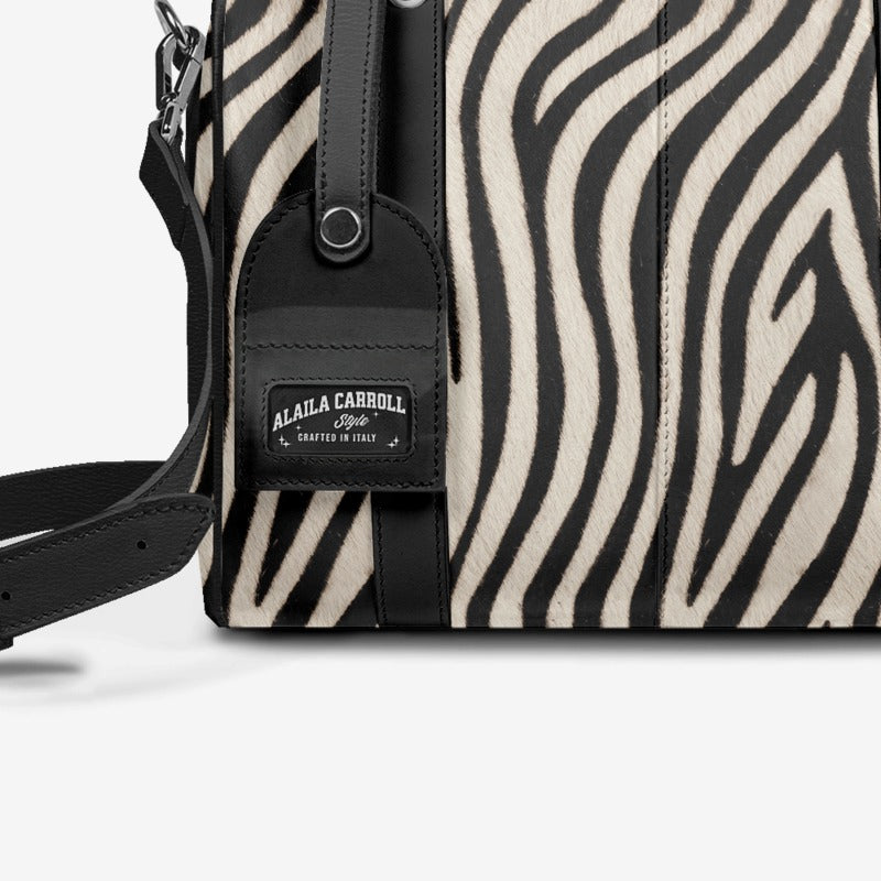 DESIGNER LUXURY STYLISH PENDANT BAG BLACK & ZEBRA PRINT