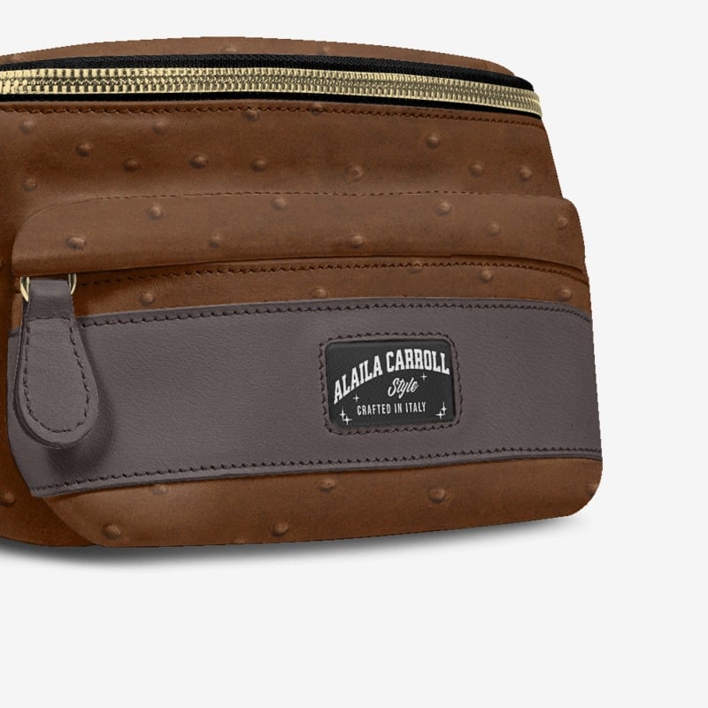 DESIGNER LUXE MULTI-POCKET BELT BAG BROWN