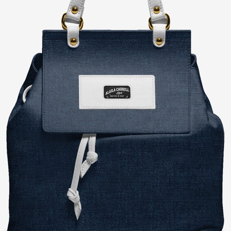 Multiuse Luxe Fashion Bag Denim & White