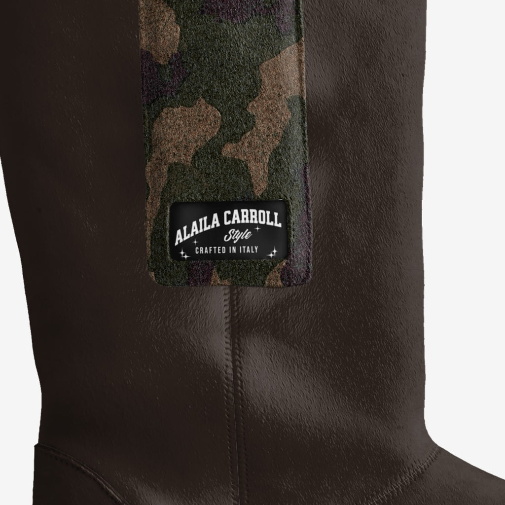 Flap Mid-Boot Dark Brown & Camo