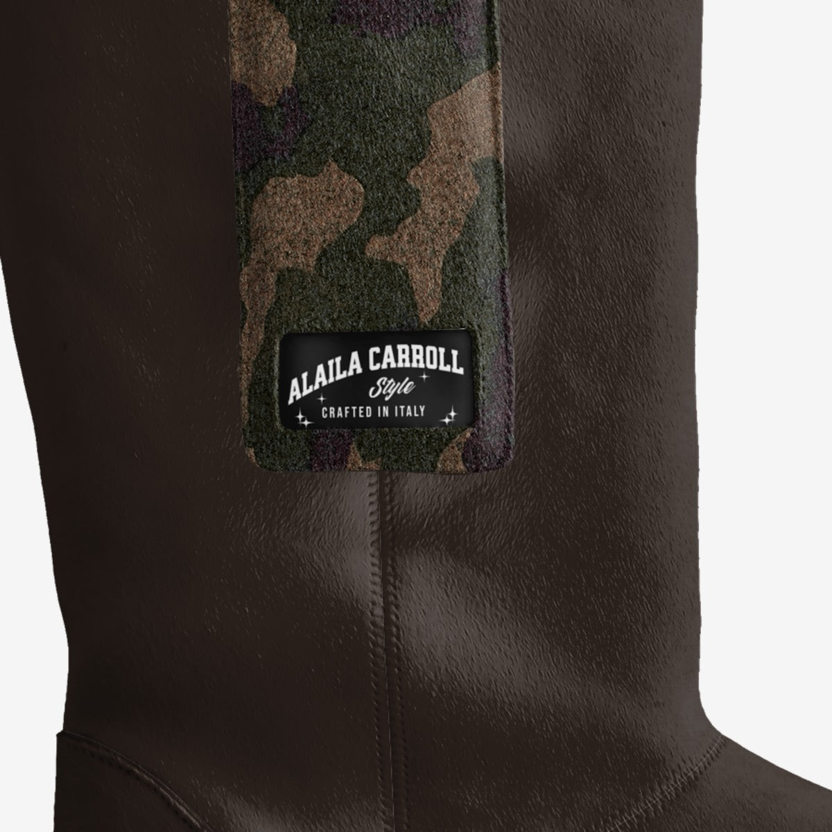 Flap Mid-Boot Dark Brown & Camo