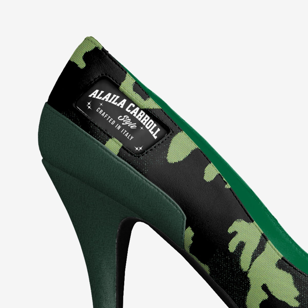 Striped Platform Pump Camo, Green, & Black
