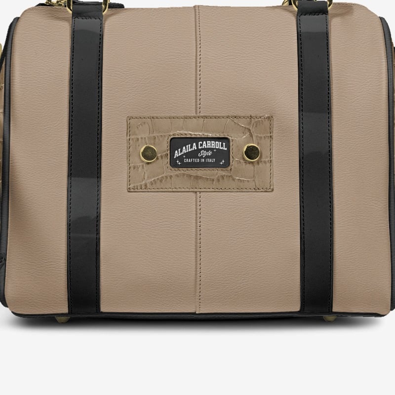 DESIGNER LUXURY STYLISH BAG Tan and Croc