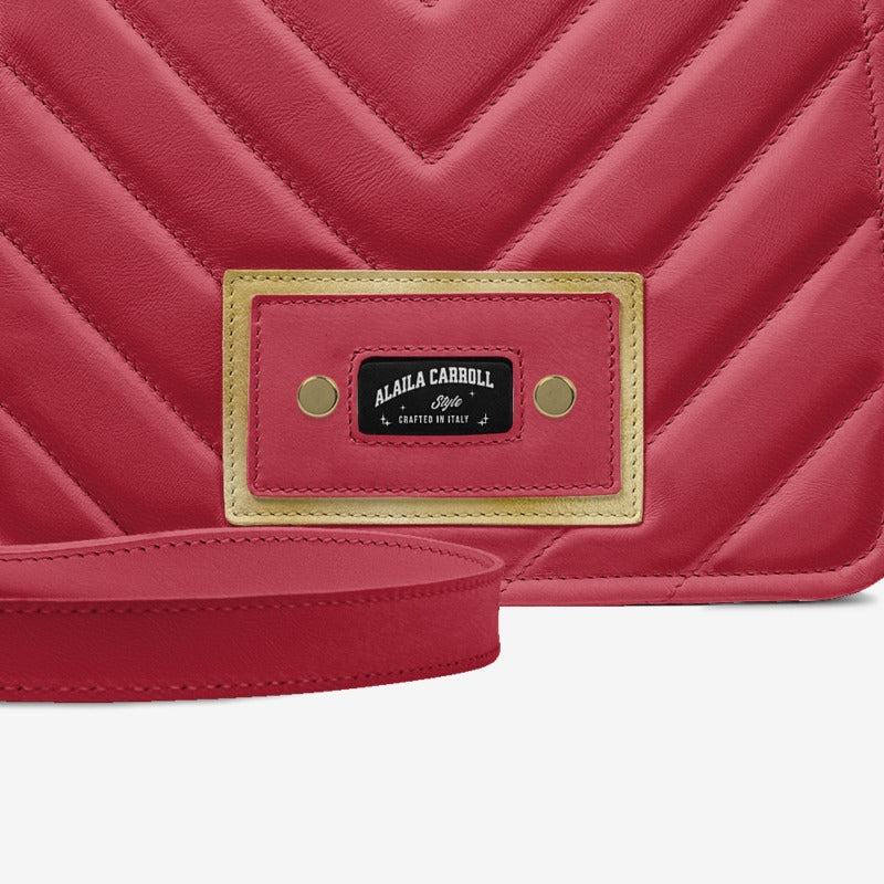 Designer Luxury Fashion-Urban Bag Red and Gold | Elegant Crossbody Handbag | Alaila Carroll Style