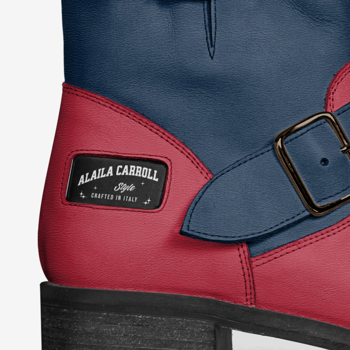 Police Belted Boot Red & Navy