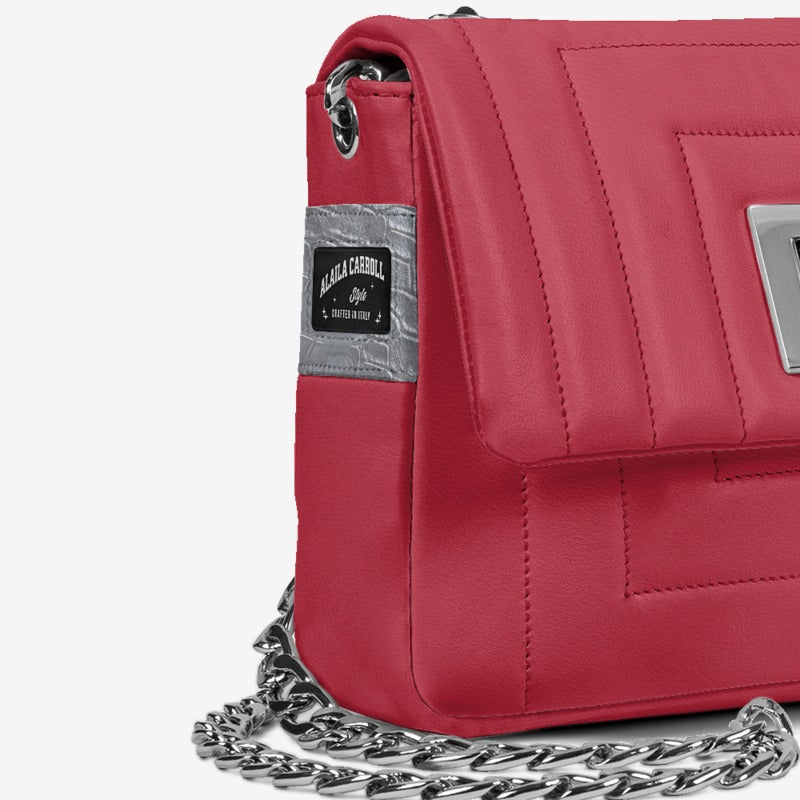 DESIGNER LUXE ELEGANT DRESS BAG – Red & Silver
