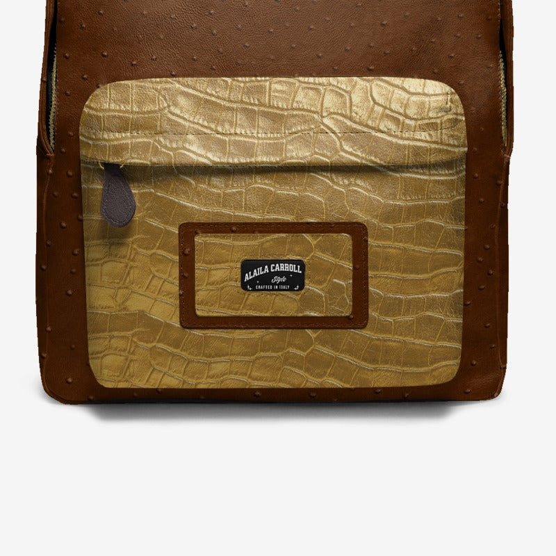 Minimal Luxe Backpack Brown & Gold