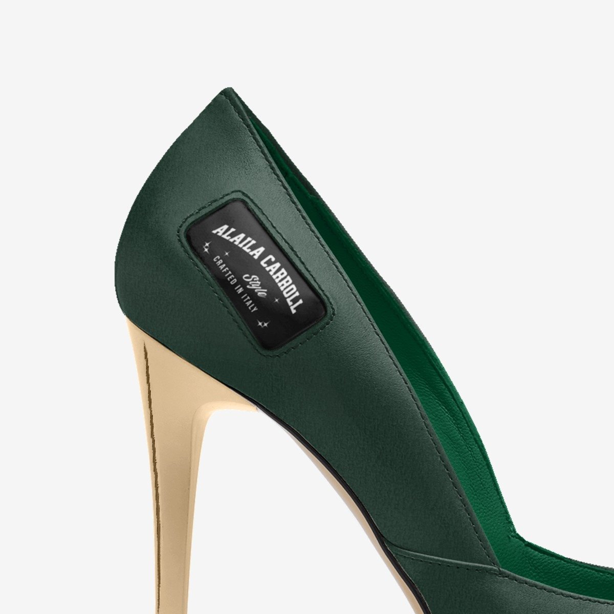 SIMPLE CUT HIGH HEEL – Emerald & Gold