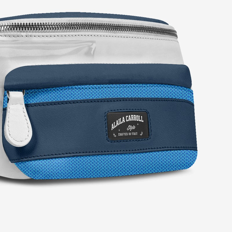 DESIGNER LUXURY BELT BAG – Blue & White
