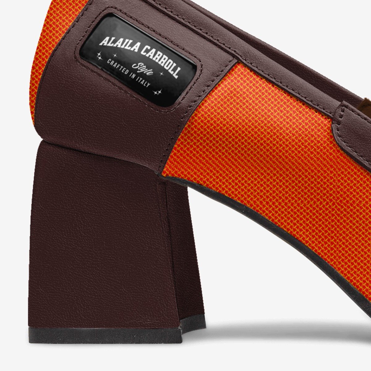 Retro Luxe Heel Orange & Brown