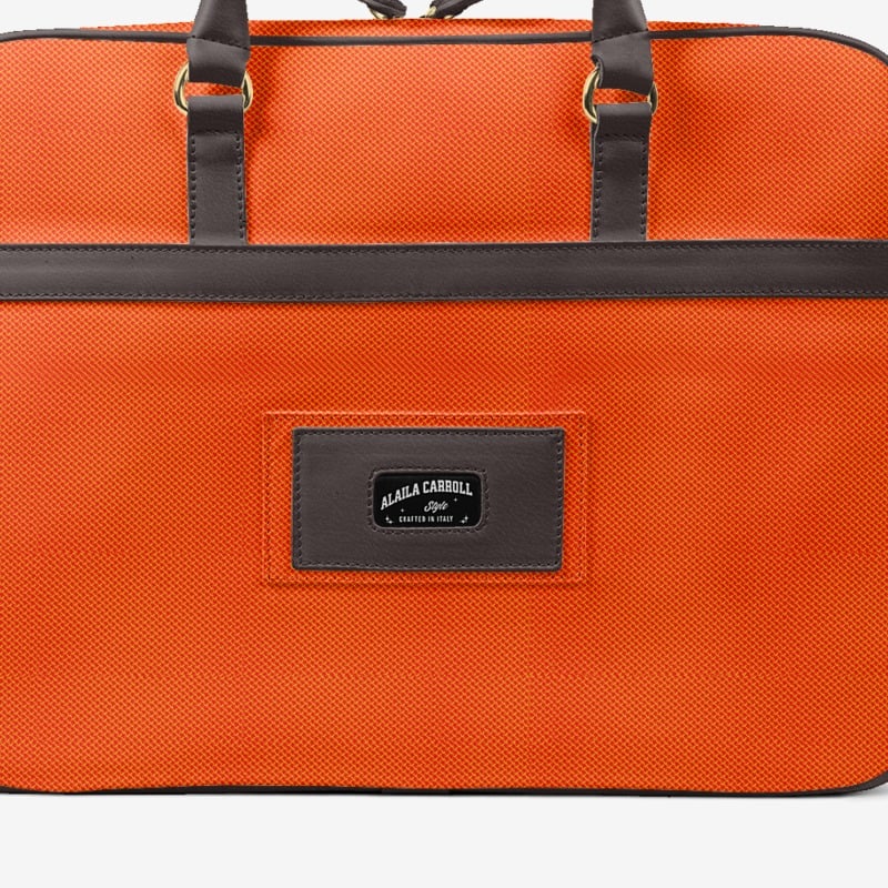DESIGNER LUXURY URBAN WORK BAG Orange & Brown