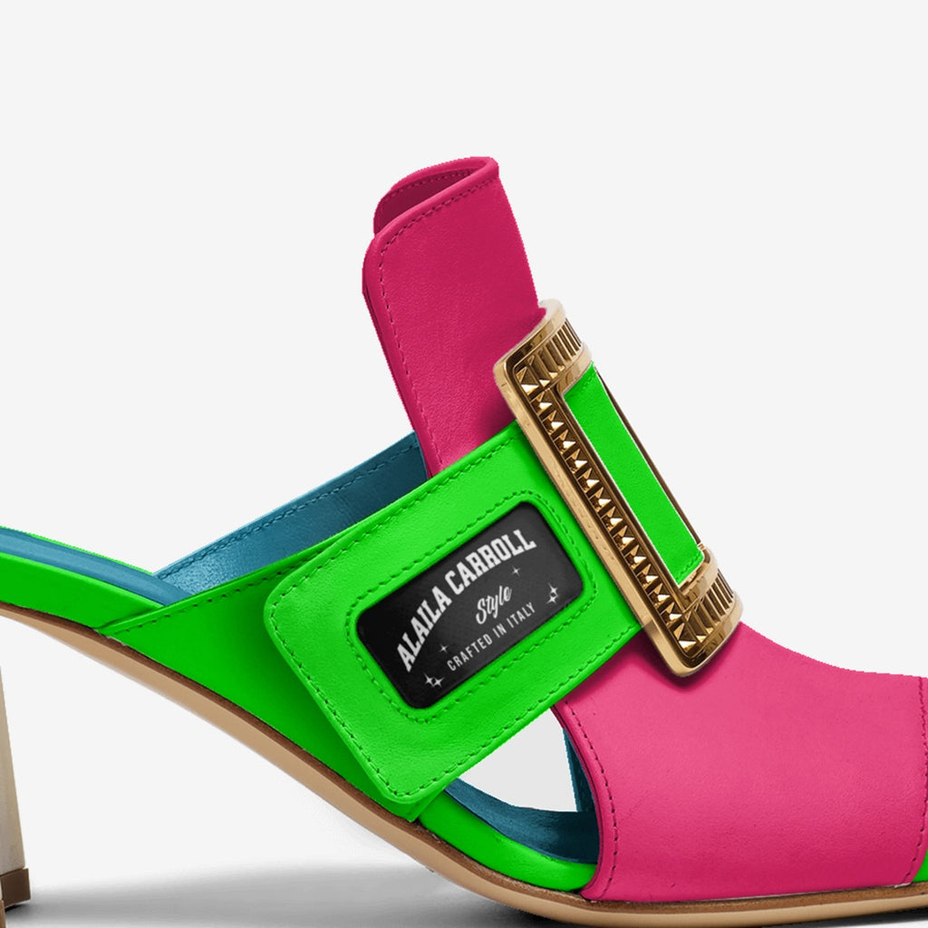 Rich Luxe Sandal – Neon Pink, Neon Green & Turquoise