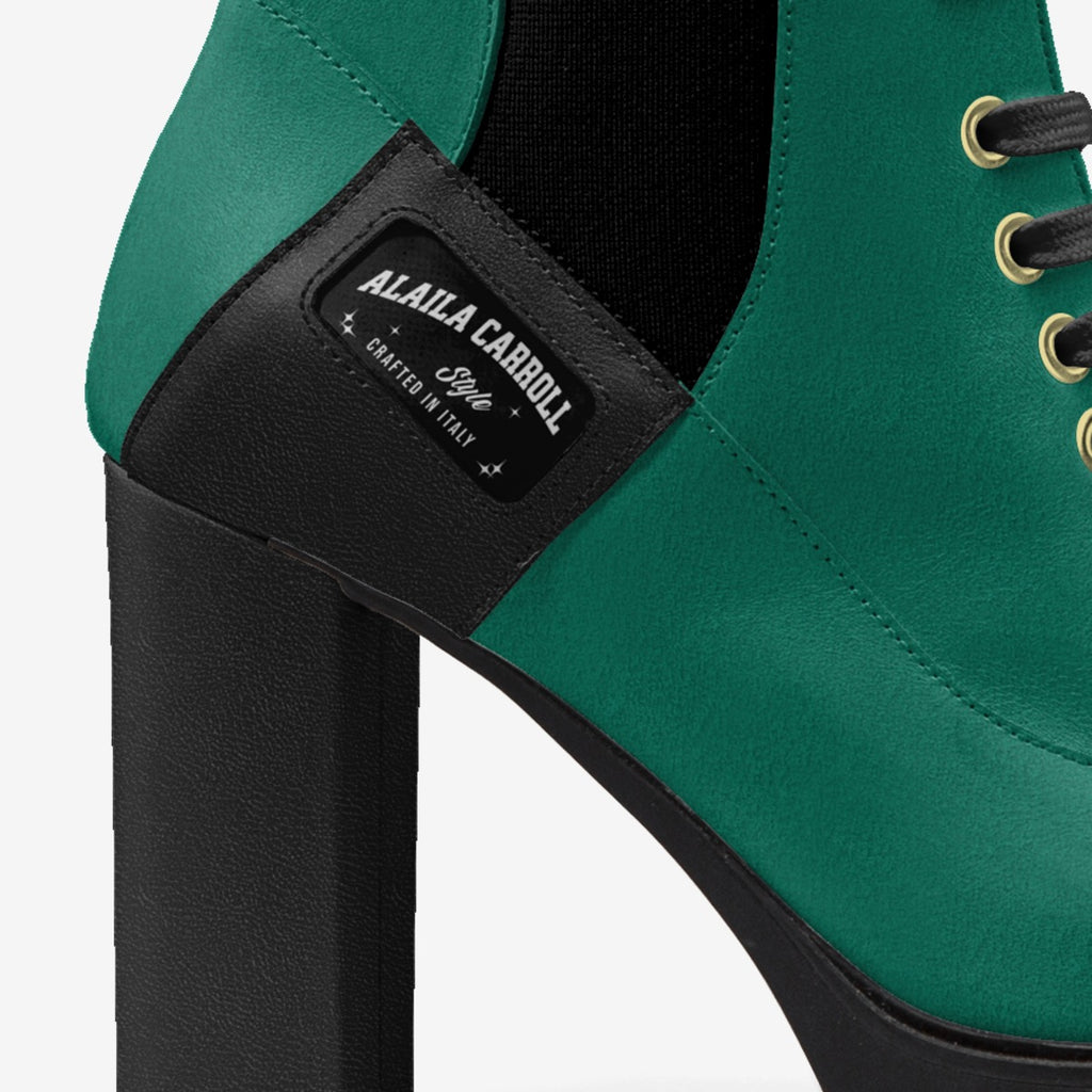 LACED DESIGNER BOOT – Emerald Suede & Black