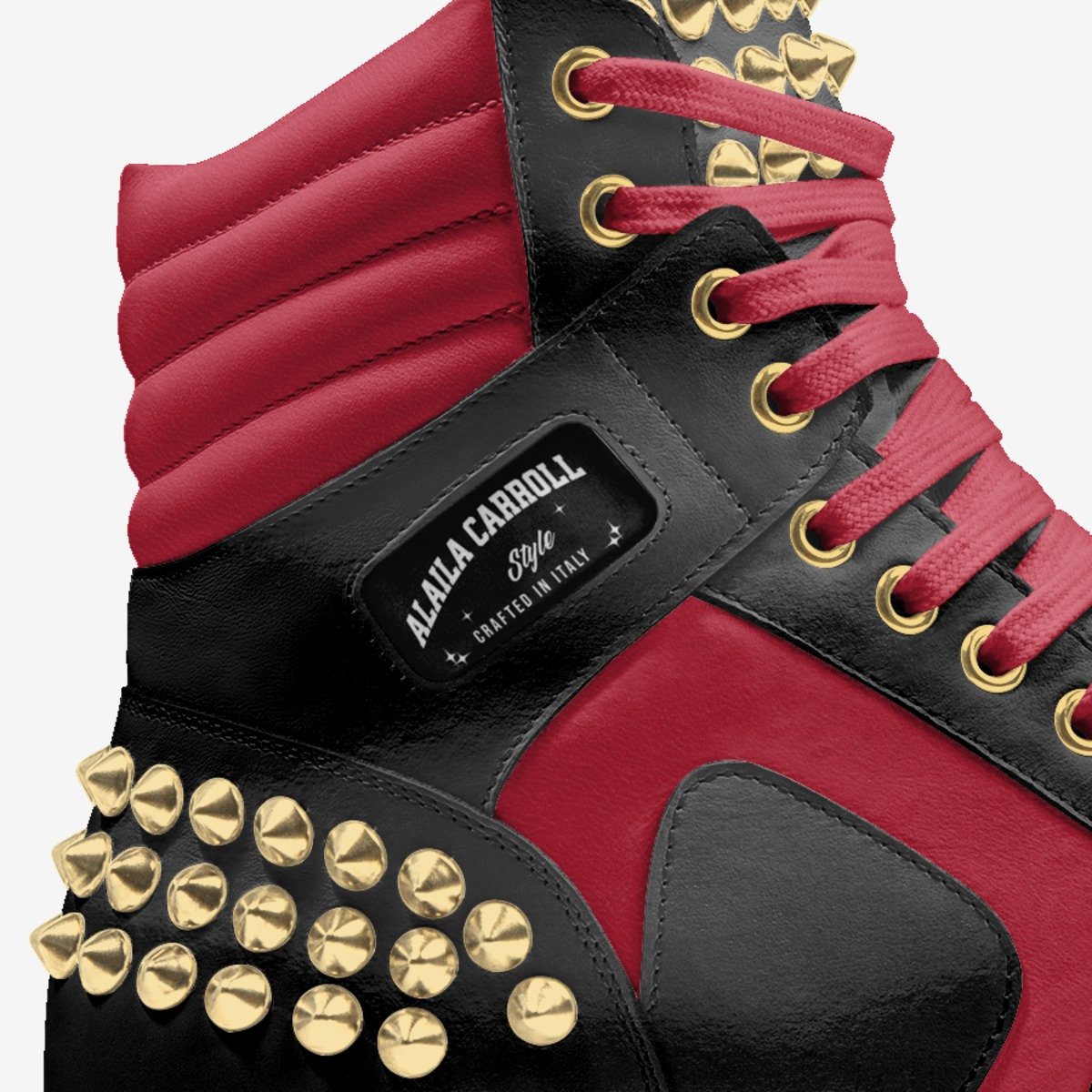 SPIKE FASHION HIGH TOP Red, Black, and Gold