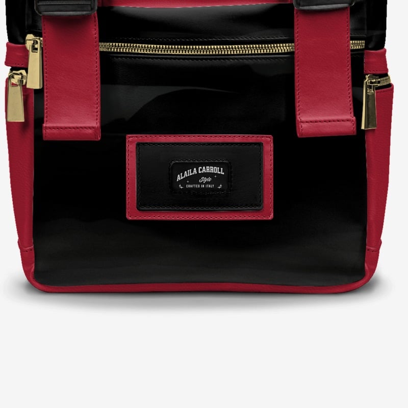 MODERN TRAVEL LUXE BACKPACK Red, Black, Gold