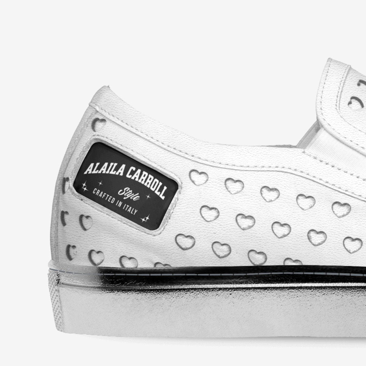 Bridal Hearts Slip-On WHITE & SILVER