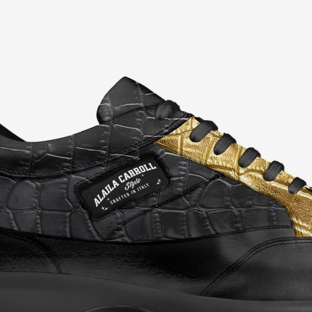 Fashion Walking Sneaker Black & Gold