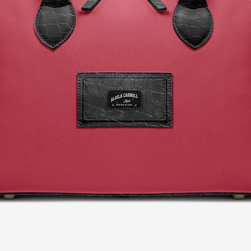 DESIGNER LUXURY FASHION-CHIC BAG Red & Black Croc