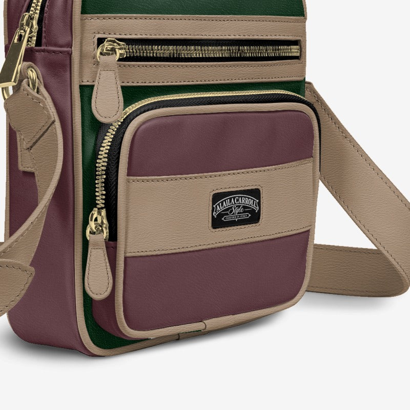 Cross-Body Designer Shoulder Bag Wine, Mouton, Serpentine & Black – Bold Texture Meets Italian Luxury