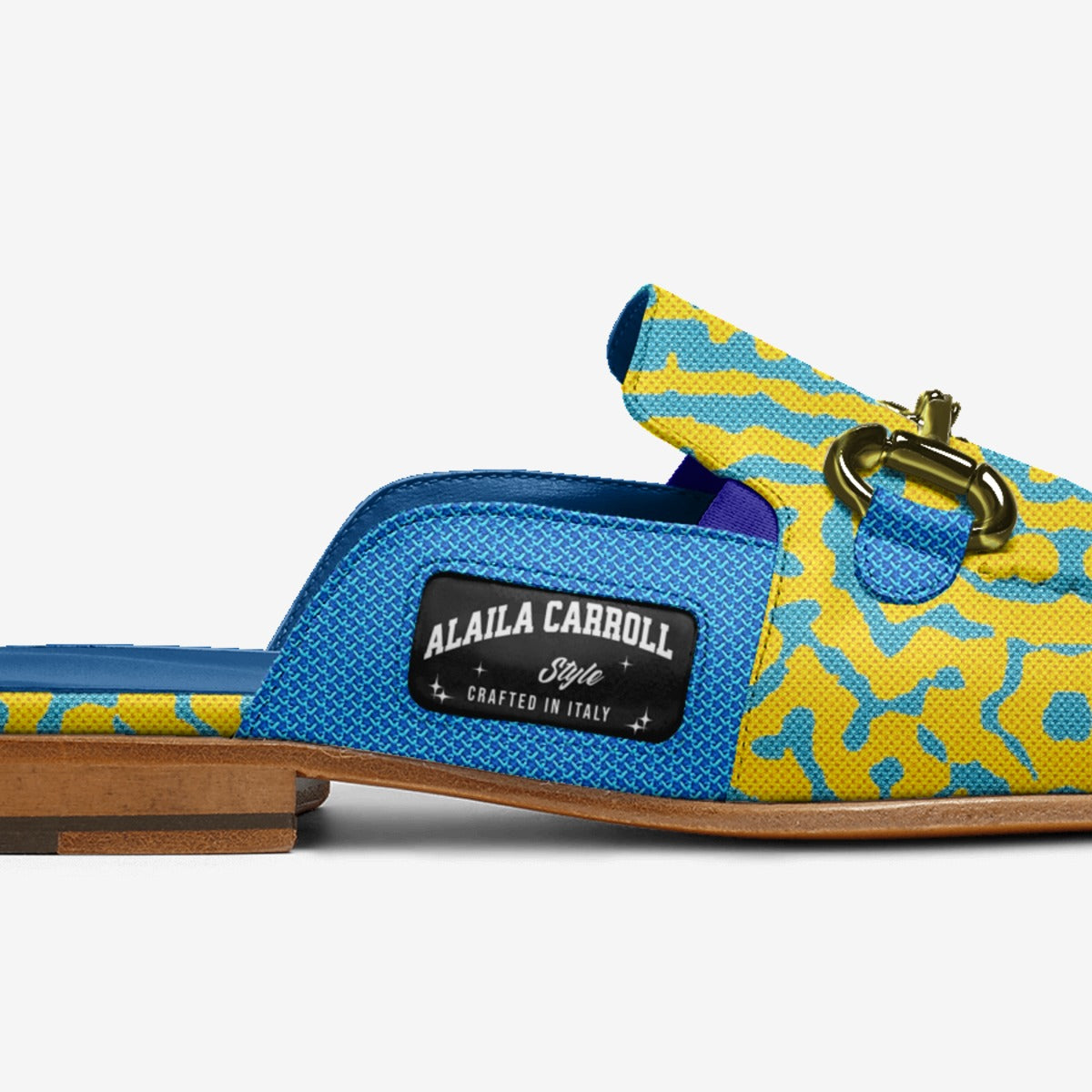 Rich Slipper Design – Yellow & Blue Textile