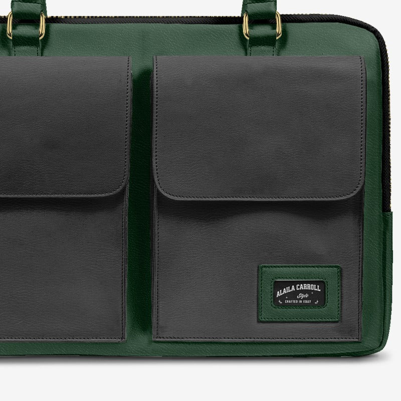 Designer Luxury Double Pocket Bag – Serpentine & Black