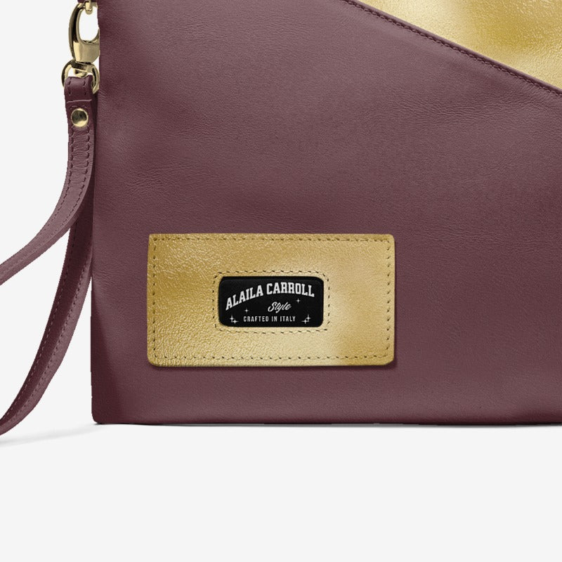 Luxury Multiuse Designer Small Bag – Gold & Wine