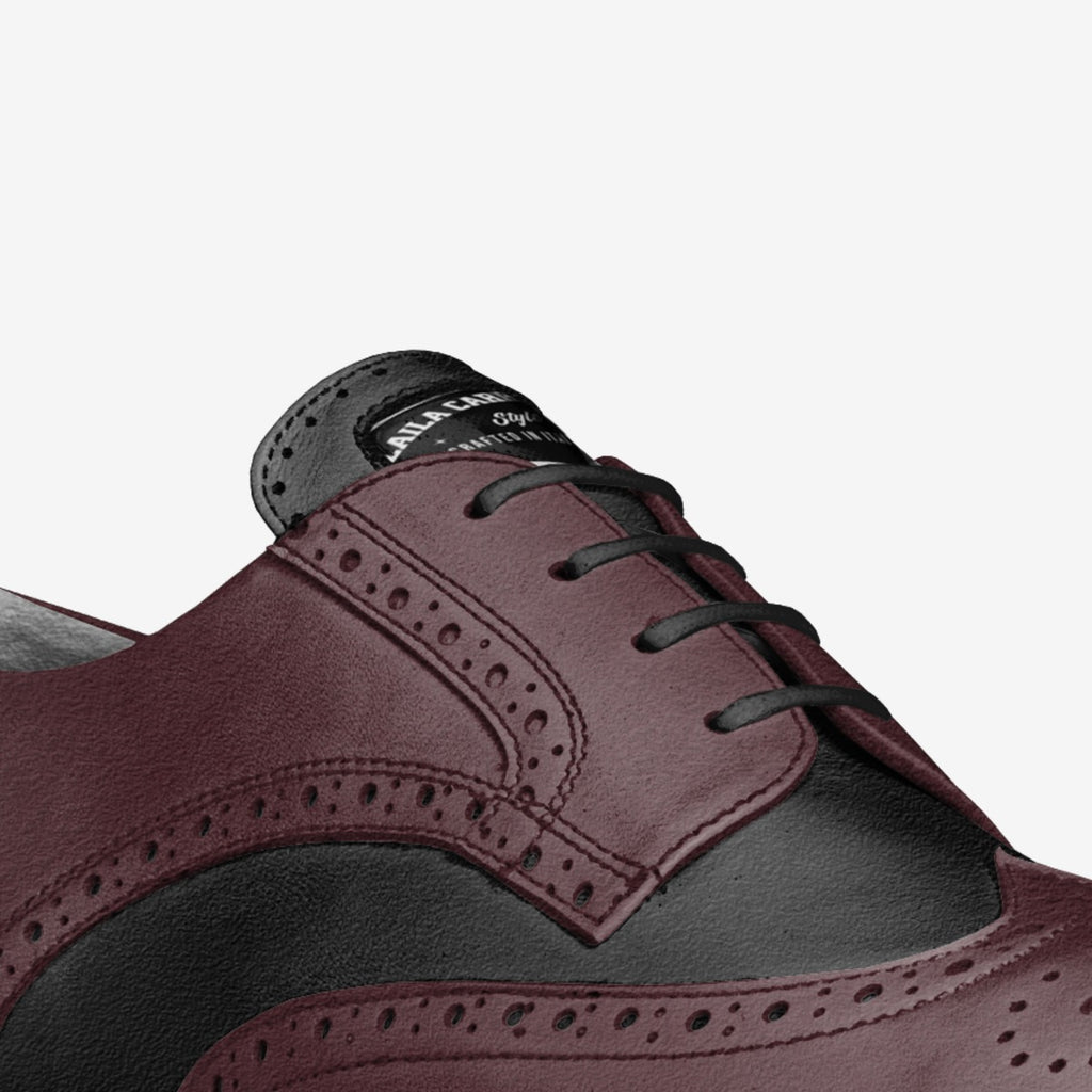 Luxury Italian Leather Traditional Derby – Handcrafted Timeless Design Wine & Black