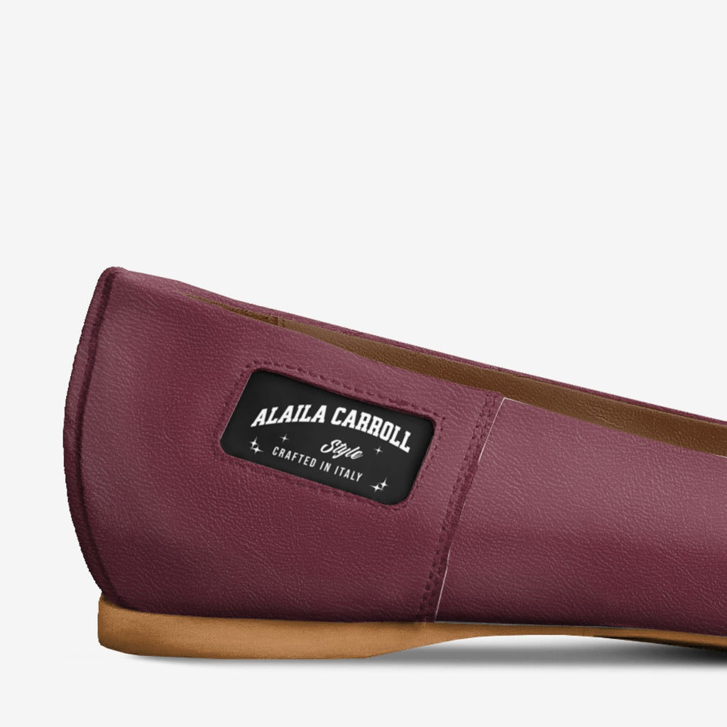 Bow Ballerina Flat Burgundy & Cognac – Elegant Italian Women’s Flats | Alaila Carroll Style