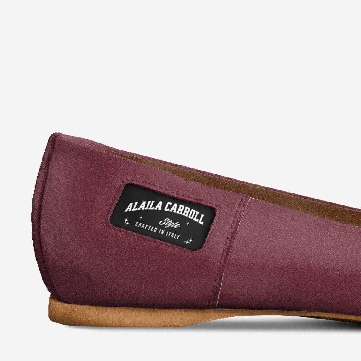 Bow Ballerina Flat Burgundy & Cognac – Elegant Italian Women’s Flats | Alaila Carroll Style
