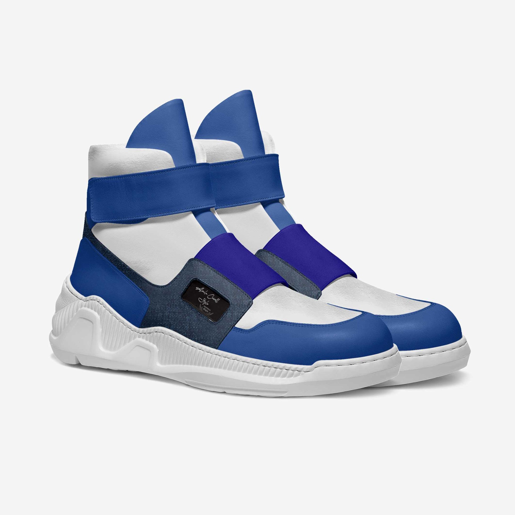 Tactical Strap Boots Blue, White, & Denim