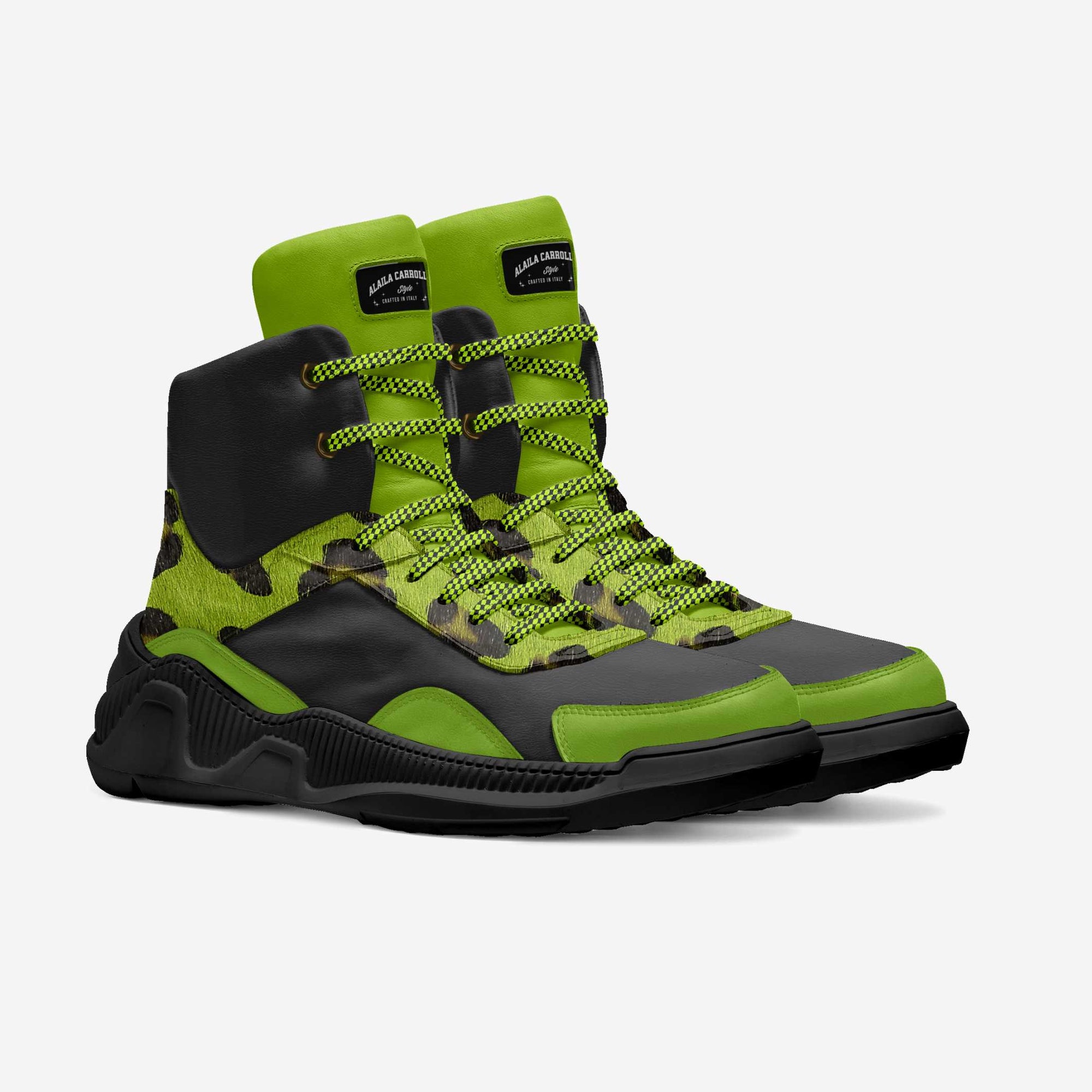 Basket Chunky Design Green & Black