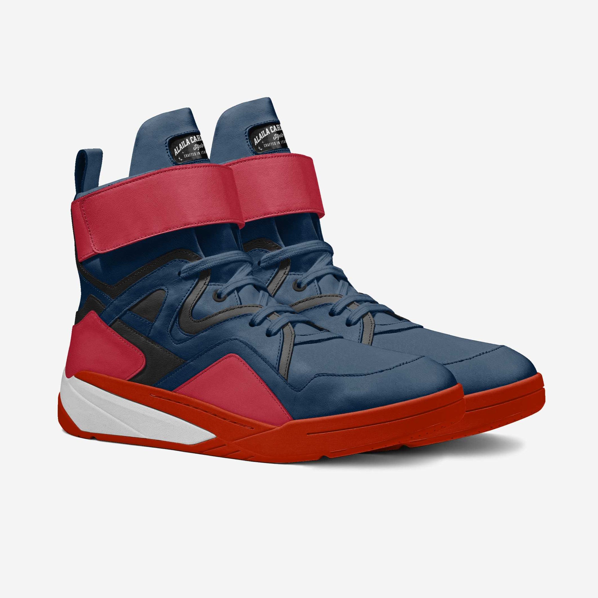 CONTEMPORARY STRAP HIGH TOP Red, Navy, Black, and White