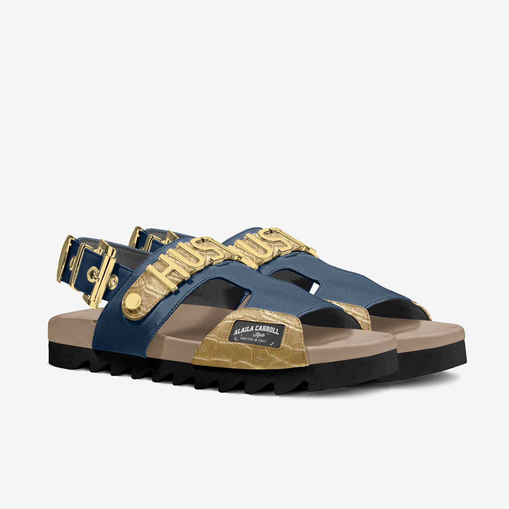 Luxe Metal Hustle Sandal Navy & Gold