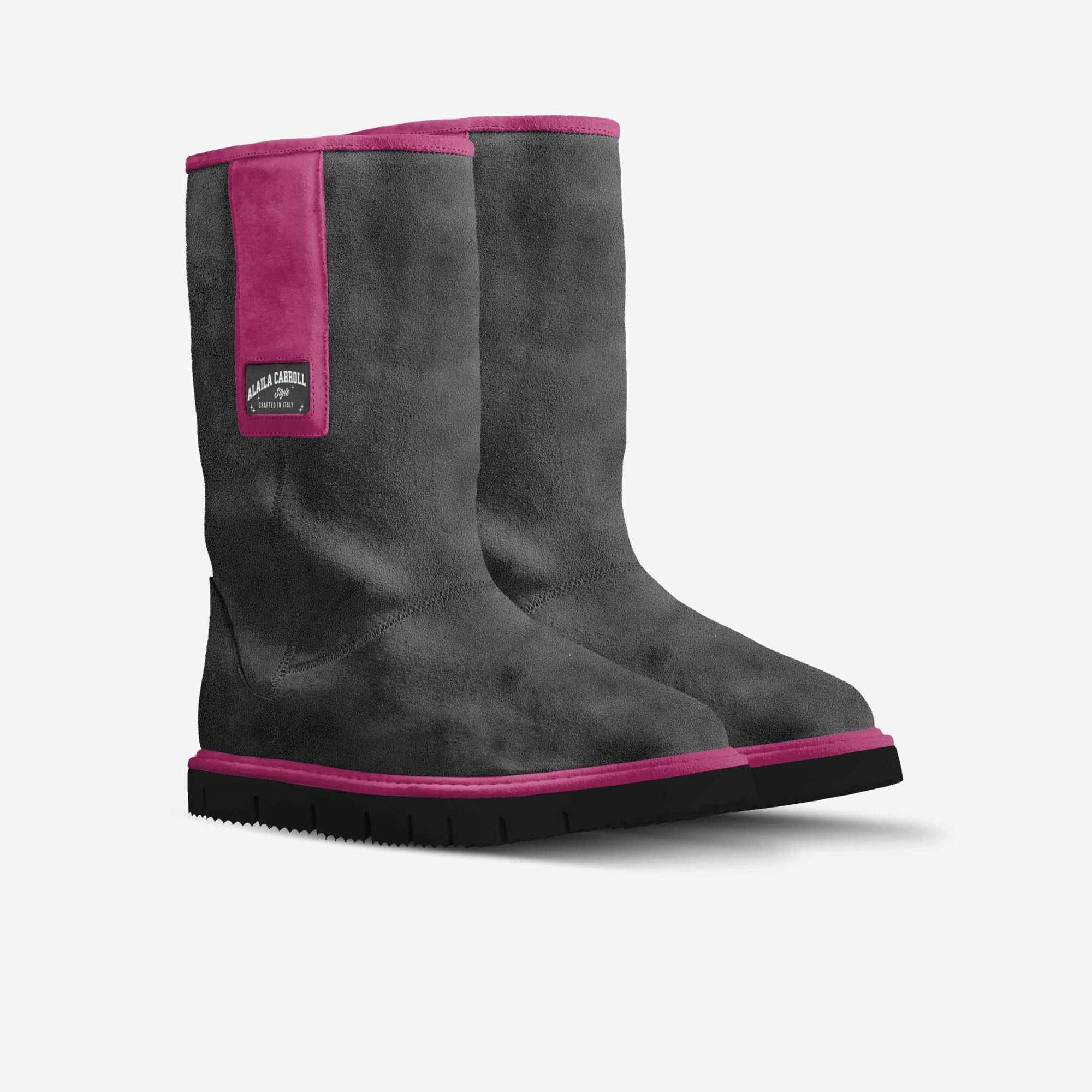 Flap Mid-Boot Dark Grey and Passion Pink