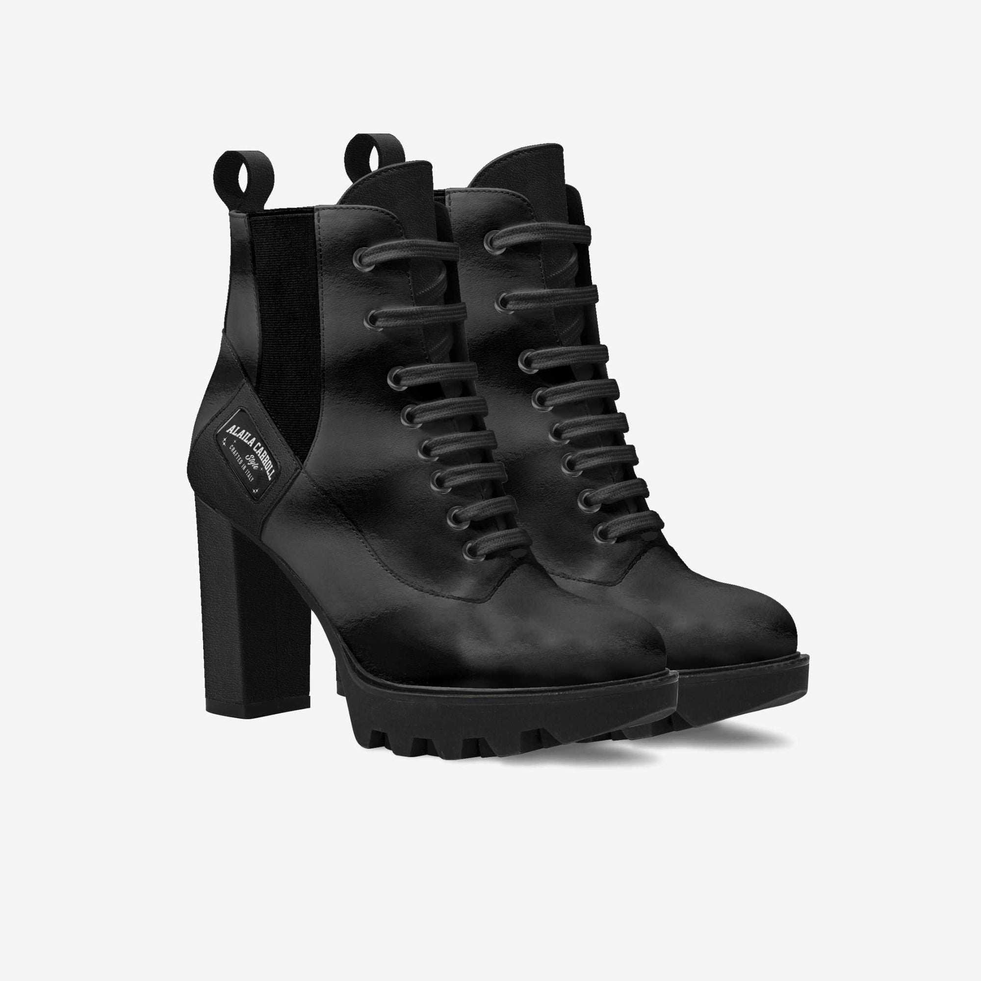 Laced Designer Boot Black