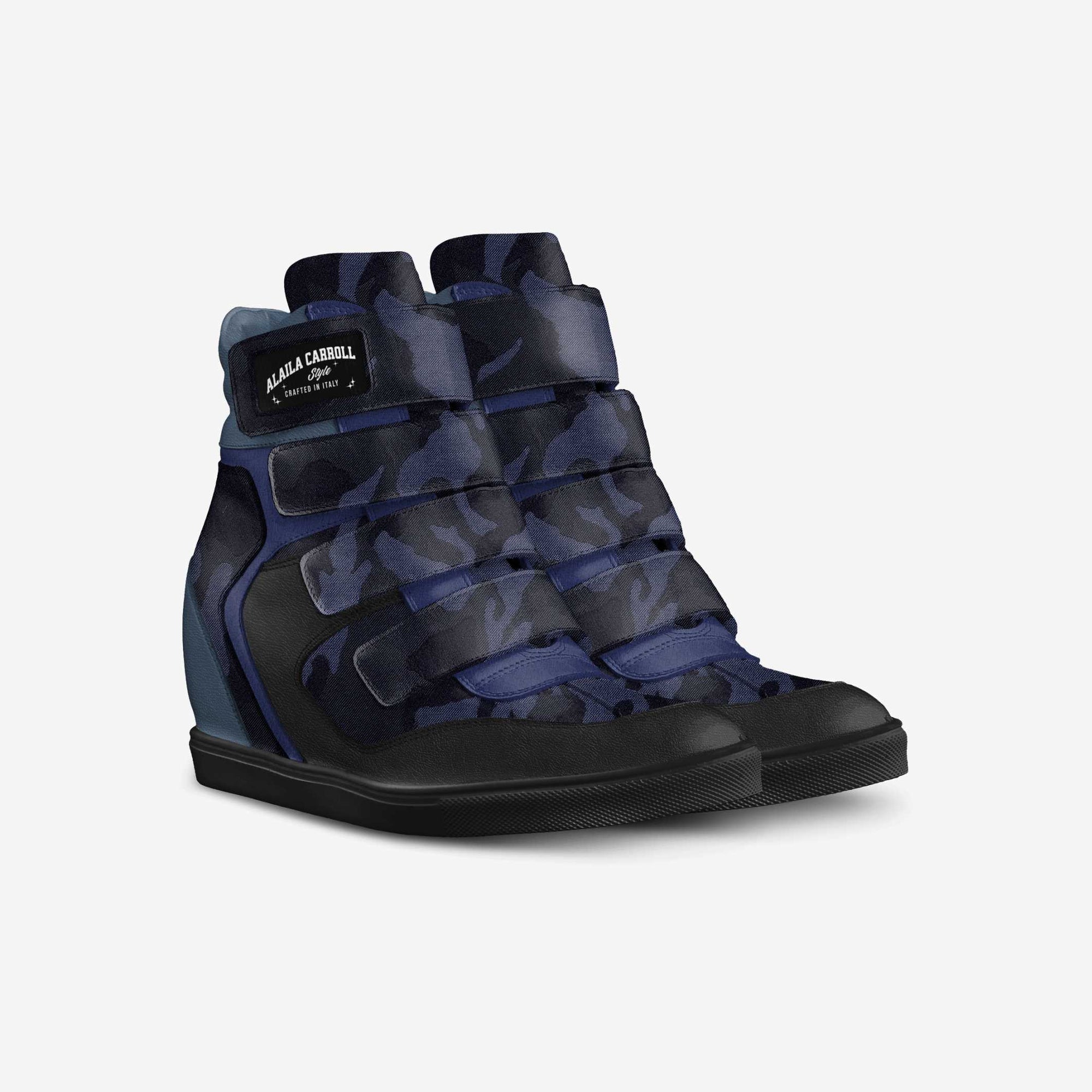 Velcro Wedge Sneaker Blue