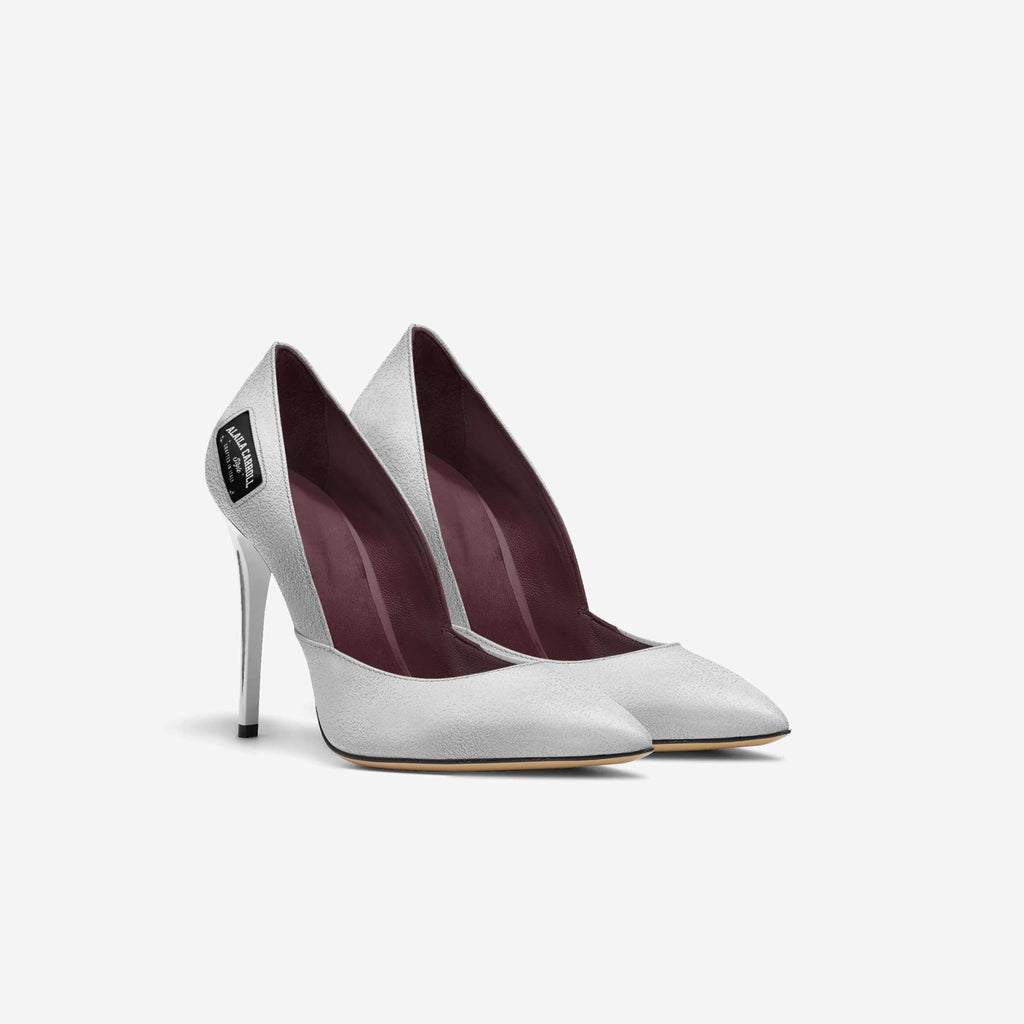 Simple Cut High Heel Silver