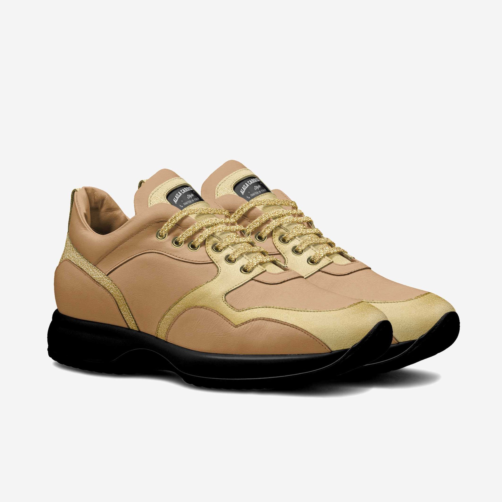 WALKER LOW TOP Tan & Gold