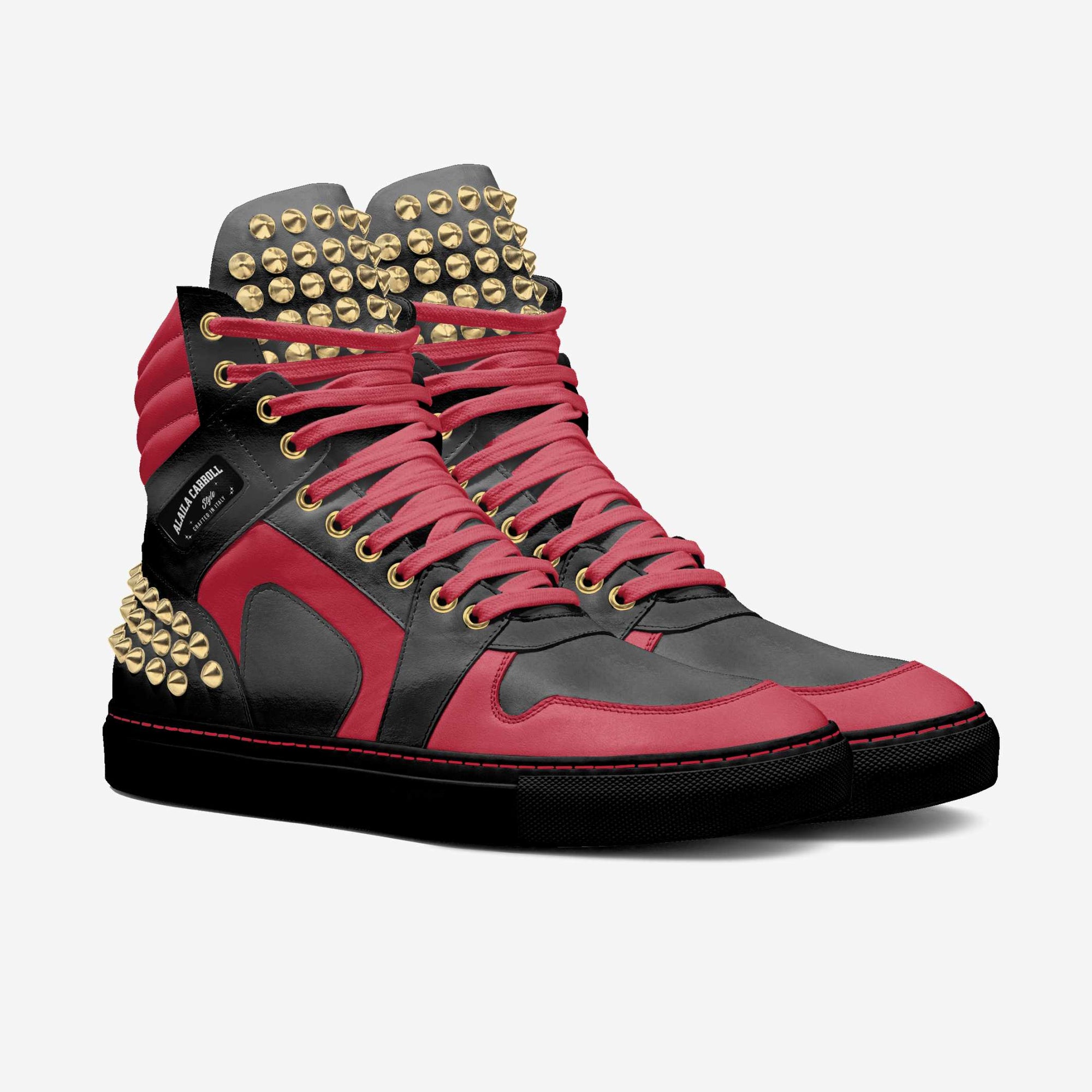 SPIKE FASHION HIGH TOP Red, Black, and Gold