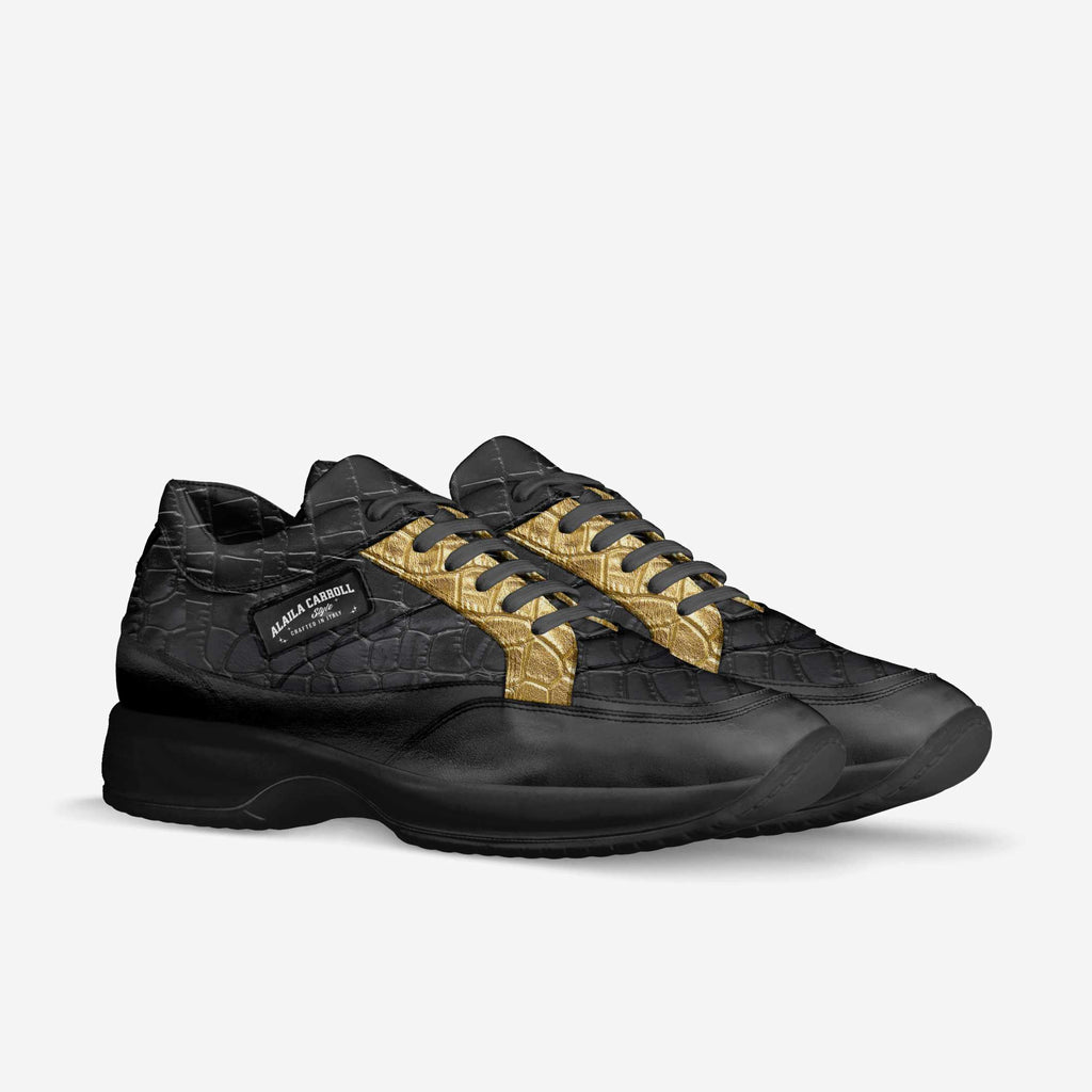 Fashion Walking Sneaker Black & Gold