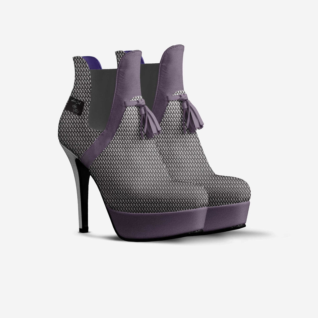Tassels Platform Pump Sliver Textile & Purple