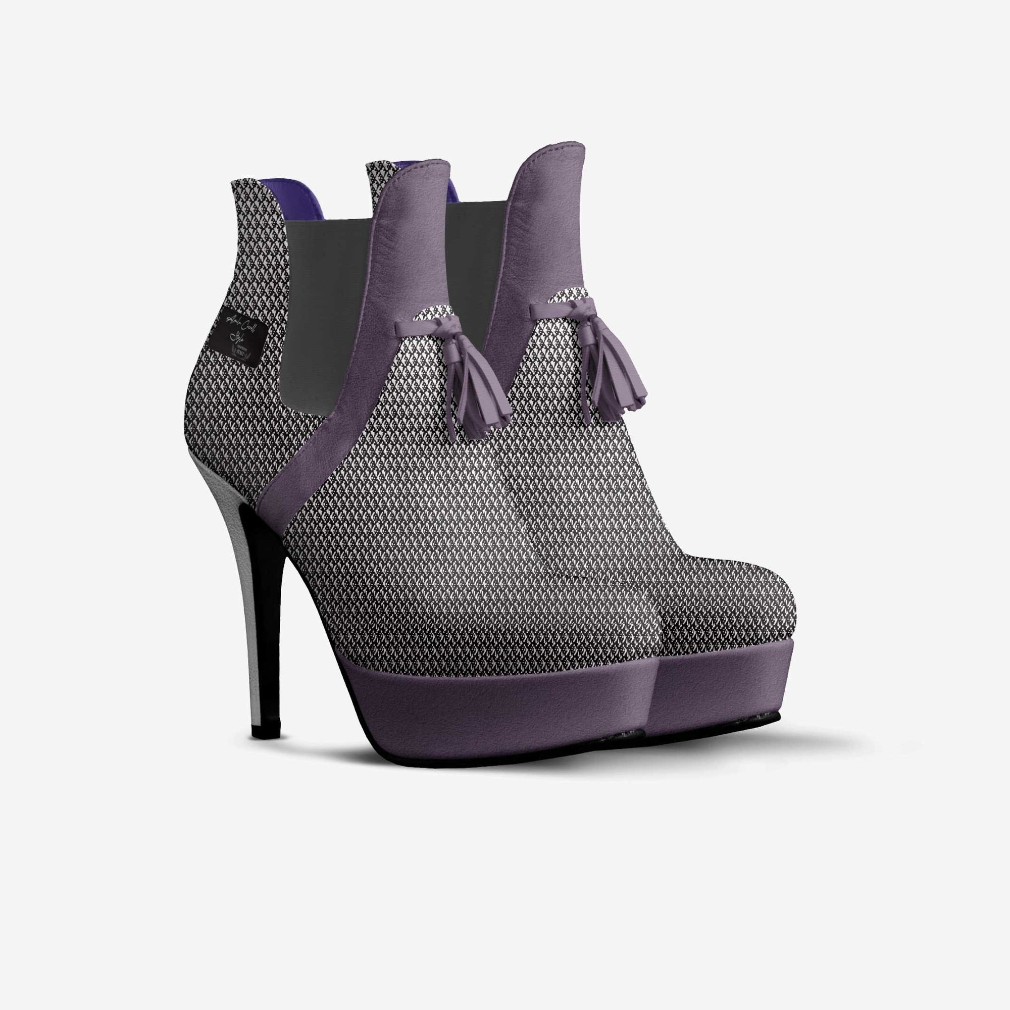Tassels Platform Pump Sliver Textile & Purple