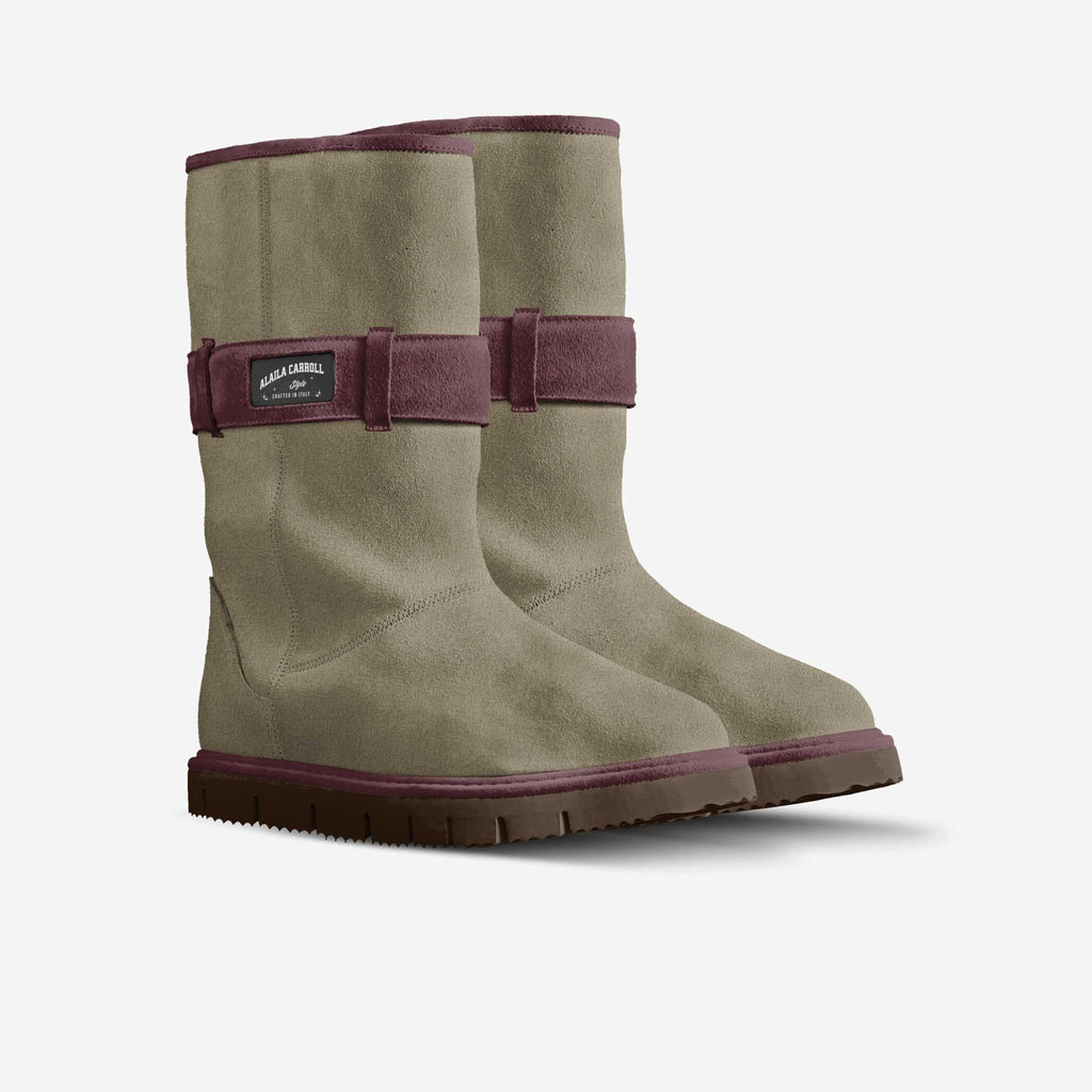 Belted Mid-Boot Tan & Plum